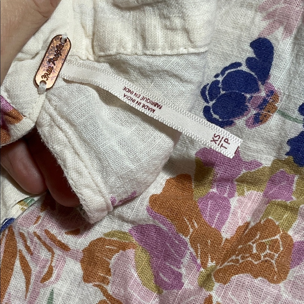 EUC Free People Emily Printed Top, XS - Picture 4 of 13